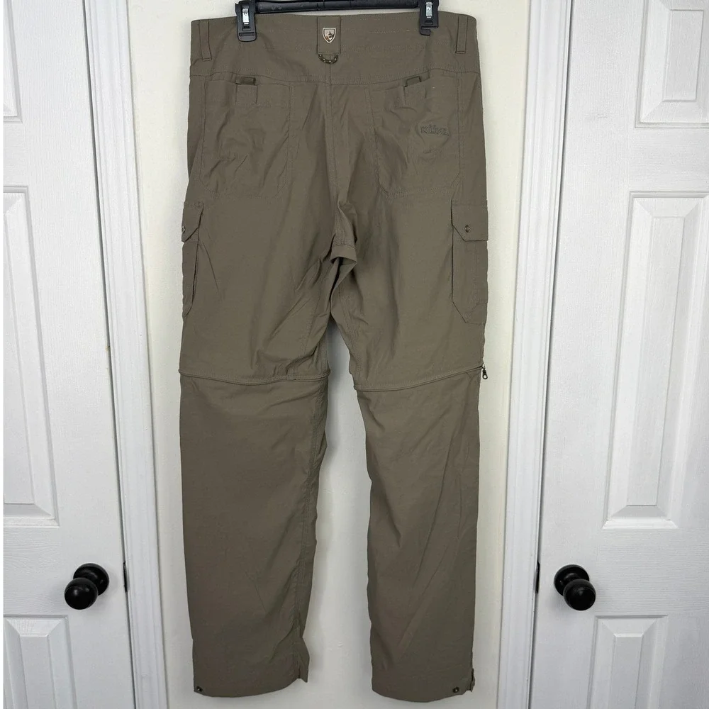 KUHL Liberator Stealth CONVERTIBLE Pants Mens 36x34 Tan Zip Off Hike Cargo *Read